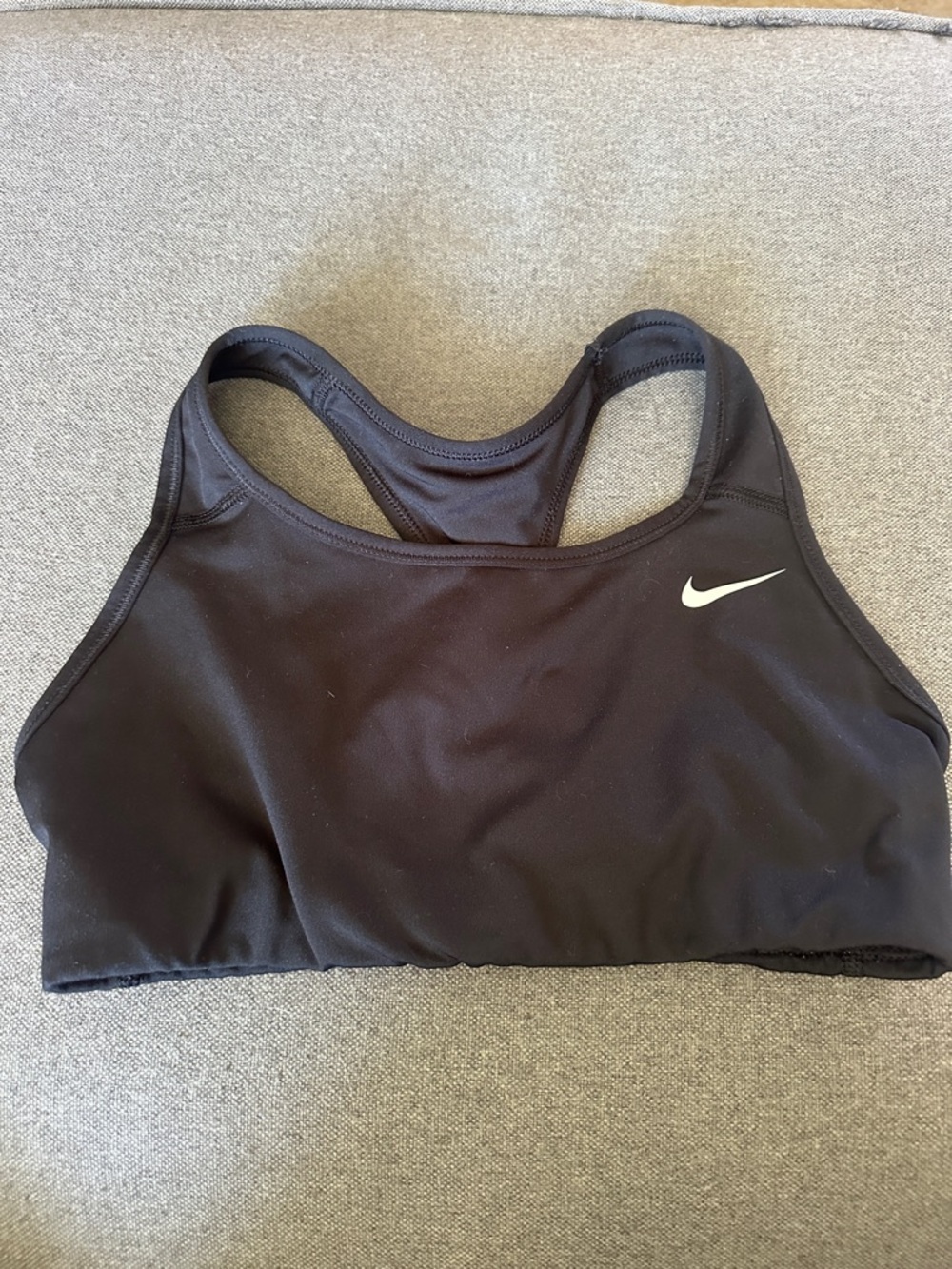 Nike Black Racerback Sports Bra with White Swoosh